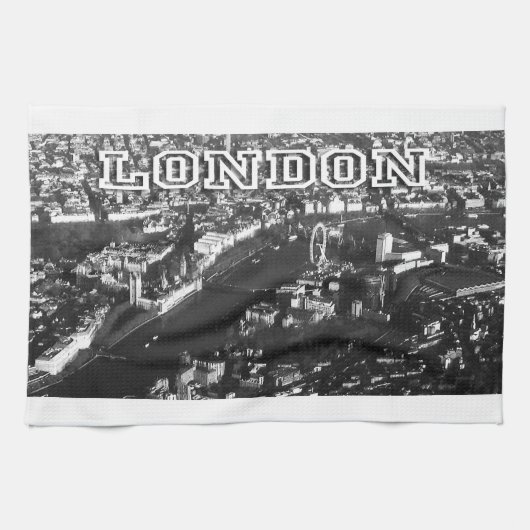Linge De Cuisine Vue aérienne de Londres (Horizontal)