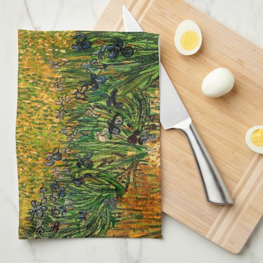 Linge De Cuisine Vue d'Arles avec Irises par Vincent van Gogh (Quart Plié)