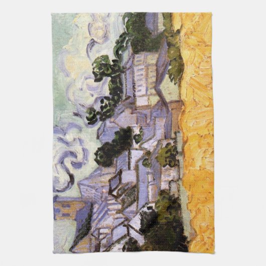 Linge De Cuisine Vue d'Auvers avec l'église par Vincent van Gogh (Vertical)