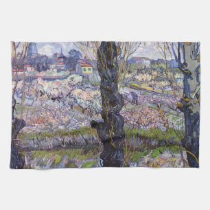 Linge De Cuisine Vue de Van Gogh sur les vergers en fleurs d'Arles