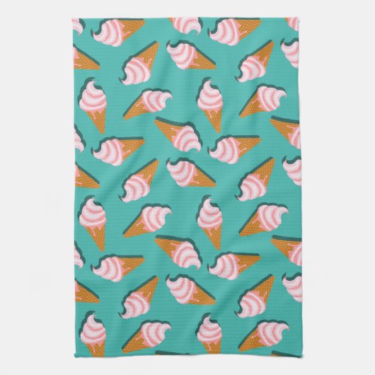 Linge De Cuisine Waffle cones ice cream and frozen yogurt pattern (Vertical)