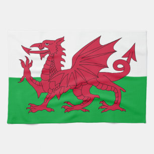 Linge De Cuisine Wales flag Kitchen Towels