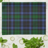 Linge De Cuisine Wallace Tartan bleu vert Plaid (Plié)