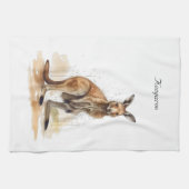 Linge De Cuisine Wanderer extérieur : aquarelle Kangaroo personnali (Horizontal)