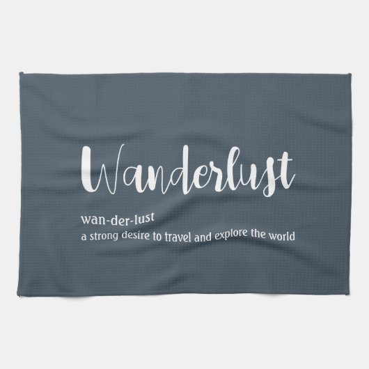 Linge De Cuisine Wanderlust définition blanc gris bleu couleur (Horizontal)
