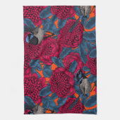 Linge De Cuisine Waratah rouge et brunes (Vertical)