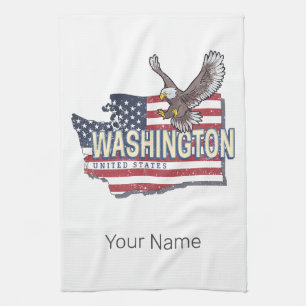 Linge De Cuisine Washington State États-Unis Carte USA Souvenir