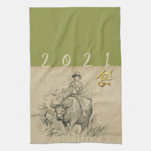 Linge De Cuisine Water Buffalo Kid Chinese Ox Year 2021 choisissez 