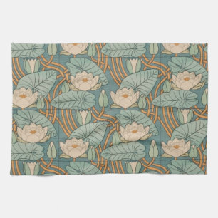 Linge De Cuisine Water Lys Lily Art Nouveau Nature