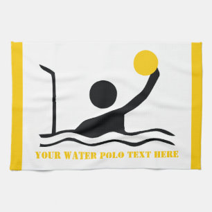 Linge De Cuisine Water polo player black silhouette custom