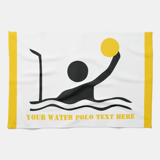 Linge De Cuisine Water polo player black silhouette custom (Horizontal)