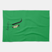 Linge De Cuisine Watercolor botanical green initial monogram (Horizontal)