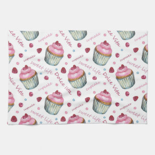Linge De Cuisine Watercolor cupcakes