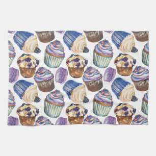 Linge De Cuisine Watercolor cupcakes