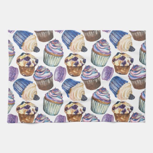 Linge De Cuisine Watercolor cupcakes (Horizontal)