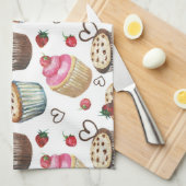 Linge De Cuisine Watercolor cupcakes (Quart Plié)