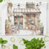 Linge De Cuisine Watercolor European Street Cafe Art (Plié)