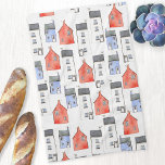 Linge De Cuisine Watercolor House Art<br><div class="desc">Doté d'une aquarelle originale de peinture de maisons,  ce design fait un joli cadeau unique pour la maison. Art original de Nic Squirrell.</div>