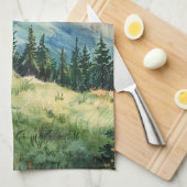 Linge De Cuisine Watercolor Summer Mountain (Quart Plié)