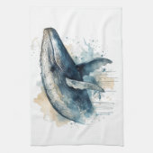 Linge De Cuisine Watercolor Whale Wonder (Vertical)