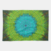 Linge De Cuisine Weaver Mandala bleu et vert (Horizontal)