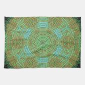 Linge De Cuisine Weaver Mandala Green et Orange (Horizontal)
