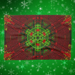 Linge De Cuisine Weaver Mandala rouge et vert<br><div class="desc">Ce mandala funky est décoré de rouge et de vert dans un style vannerie. Des visuels psychédéliques pour l'hippie moderne ou toute personne qui aime les couleurs super.</div>