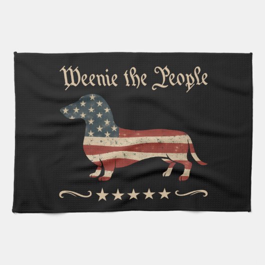 Linge De Cuisine Weenie Le Peuple Dachshund 4 juillet (Horizontal)