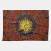 Linge De Cuisine Weer Mandala orange jaune et bleu (Horizontal)