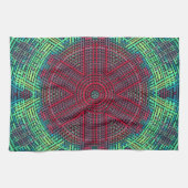 Linge De Cuisine Weer Mandala Vert Bleu et Rouge (Horizontal)