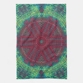 Linge De Cuisine Weer Mandala Vert Bleu et Rouge (Vertical)