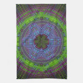 Linge De Cuisine Weer Mandala vert violet et bleu (Vertical)