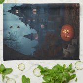 Linge De Cuisine Weimaraner Halloween Épouvantable (Plié)