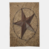 Linge De Cuisine Western Country Rustic Burlap Primitif Texas Star (Vertical)