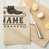 Linge De Cuisine Western Cowboy Boots AJOUTER LE NOM Sheriff Spurs (Quart Plié)