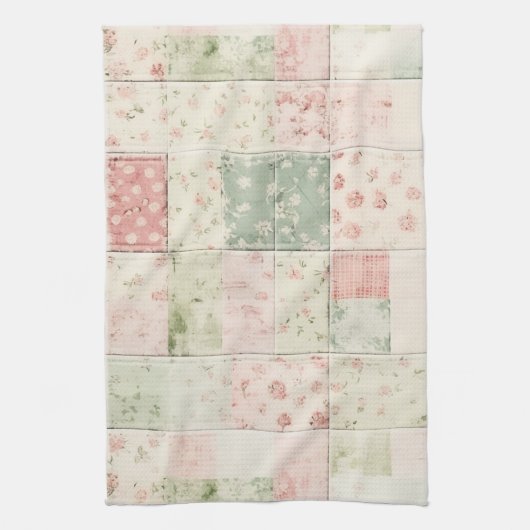 Linge De Cuisine Western Farm Mint Pink Floral Quilt Patterns (Vertical)