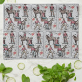 Linge De Cuisine Western Rodeo Cowboys Roping  (Plié)