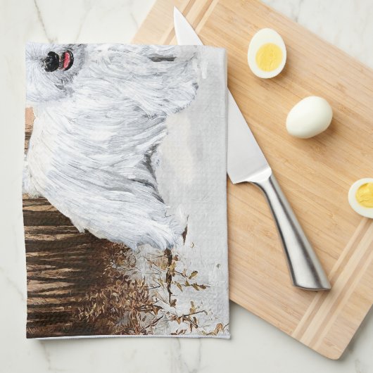 Linge De Cuisine Westie à Twilight (Quart Plié)