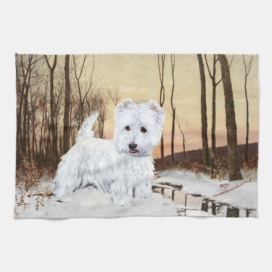 Linge De Cuisine Westie à Twilight (Horizontal)