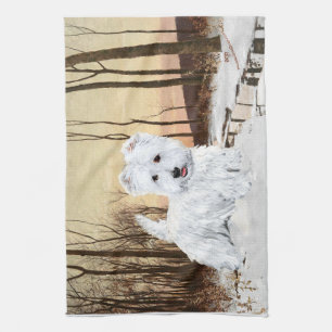 Linge De Cuisine Westie au crépuscule