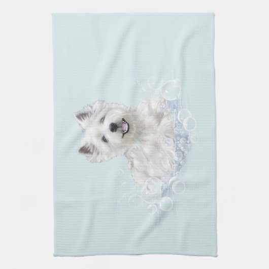 Linge De Cuisine Westie Bath Time (Vertical)