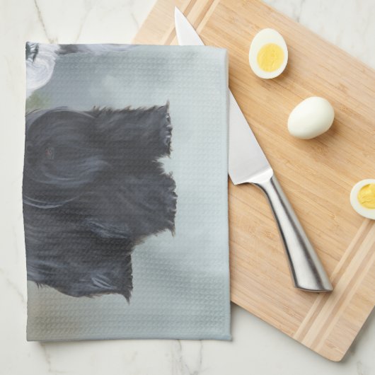 Linge De Cuisine Westie Scottie hiver (Quart Plié)