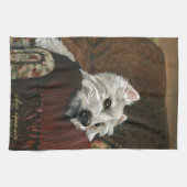 Linge De Cuisine Westie sur canapé (Horizontal)