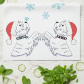 Linge De Cuisine Westies et flocons de neige (Plié)