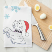 Linge De Cuisine Westies et flocons de neige (Quart Plié)