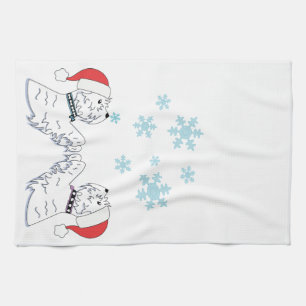 Linge De Cuisine Westies et flocons de neige