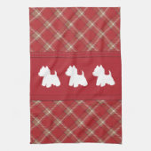 Linge De Cuisine Westies sur l'arrière - plan tartan (Vertical)