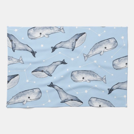 Linge De Cuisine Whale Wonders : Aquarelle Starry Sky (Horizontal)