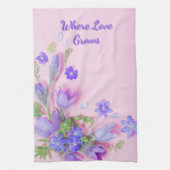 Linge De Cuisine Where Love Grows Kitchen Towel | Floral Tea Towel (Vertical)