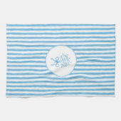Linge De Cuisine Whimsical Blue White Stripe Preppy (Horizontal)